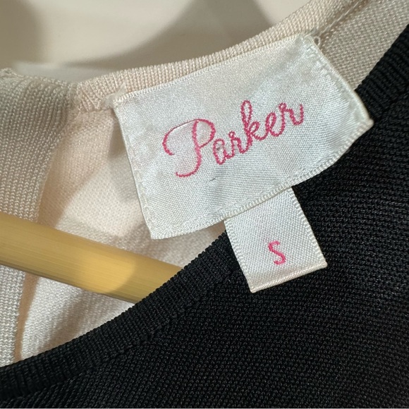 New Parker Black White Sleeveless Midi Skater Dress - Picture 3 of 4